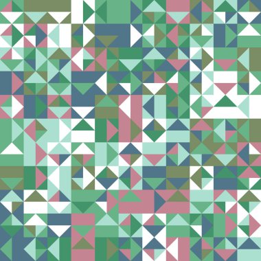 Renkli kaotik geometrik model arkaplan tasarımı - üçgen karolardan soyut vektör grafiği