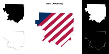 Izard İlçesi (Arkansas) ana hat haritası seti