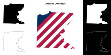 Ouachita İlçesi (Arkansas) ana hat haritası seti