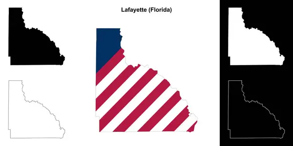 stock vector Lafayette County (Florida) outline map set