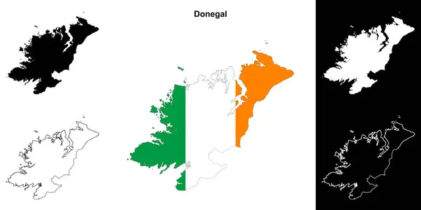Mapa Osnovy Okresu Donegal — Stockový vektor