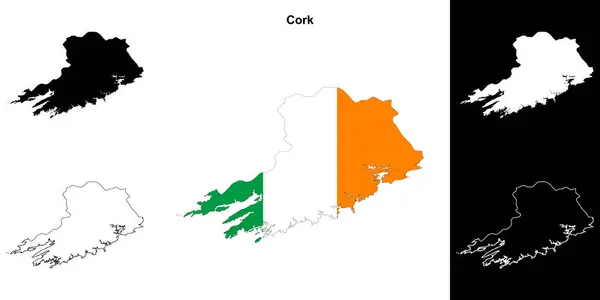 Mapa Osnovy Okresu Cork — Stockový vektor