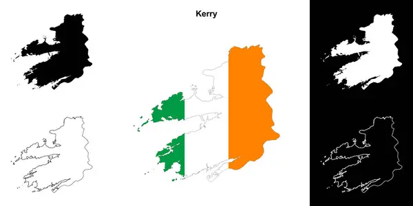 Mapa Osnovy Okresu Kerry — Stockový vektor