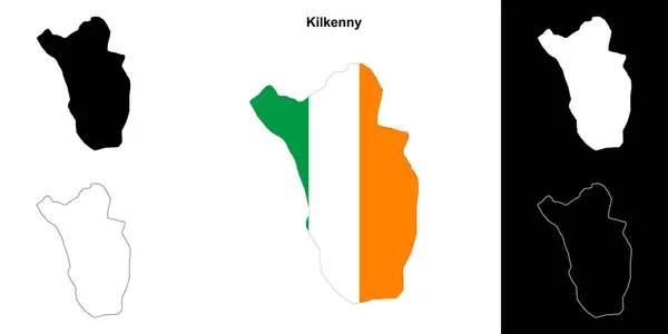 Kilkenny County Obrysová Mapa Nastavena — Stockový vektor