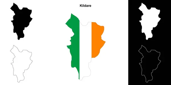 Mapa Osnovy Okresu Kildare — Stockový vektor