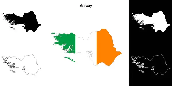Mapa Osnovy Okresu Galway — Stockový vektor