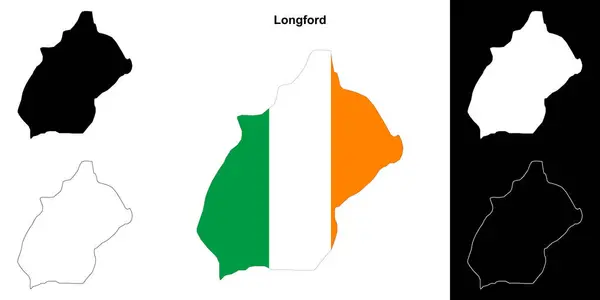 Mapa Osnovy Okresu Longford — Stockový vektor