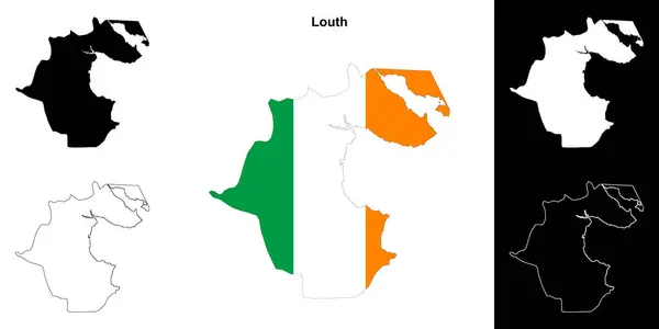 Mapa Osnovy Louth County Nastavena — Stockový vektor