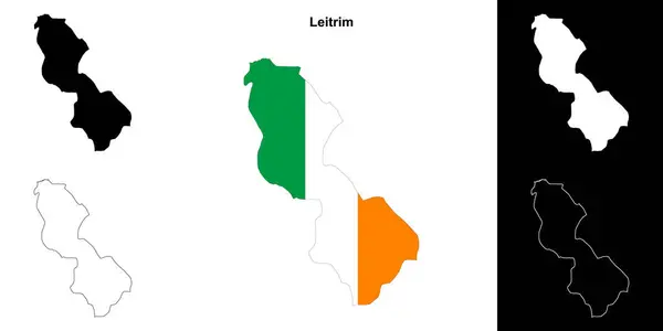 Mapa Osnovy Okresu Leitrim — Stockový vektor