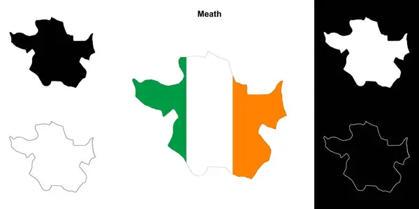 Mapa Obrysu Meath County Nastavena — Stockový vektor