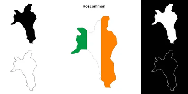 Roscommon County Obrysová Mapa Nastavena — Stockový vektor