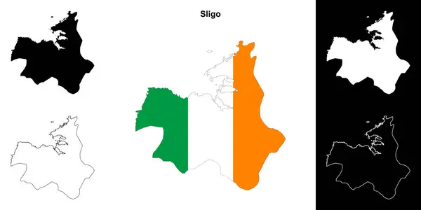 Mapa Osnovy Kraje Sligo Nastavena — Stockový vektor