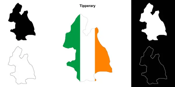 Mapa Obrysu Tipperary County Nastavena — Stockový vektor