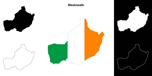 Mapa Osnovy Okresu Westmeath — Stockový vektor