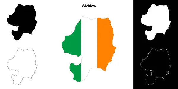 Mapa Osnovy Okresu Wicklow — Stockový vektor