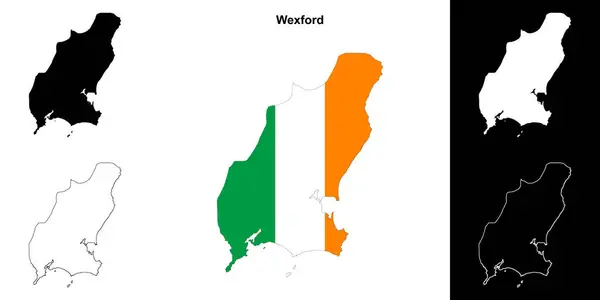 Mapa Osnovy Okresu Wexford — Stockový vektor