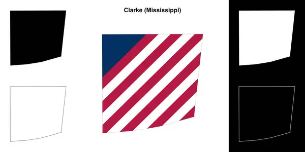 stock vector Clarke County (Mississippi) outline map set