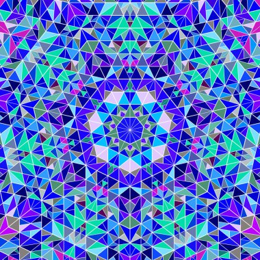 Renkli dinamik dairesel döşeme mozaik arkaplan tasarımı - üçgen karolardan hipnotik soyut saykodelik vektör çizimi