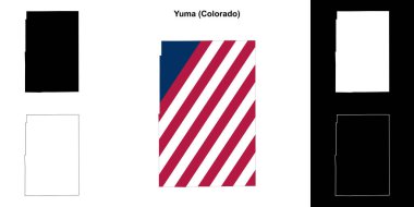 Yuma County (Colorado) outline map set clipart