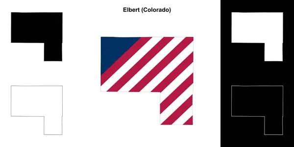 stock vector Elbert County (Colorado) outline map set