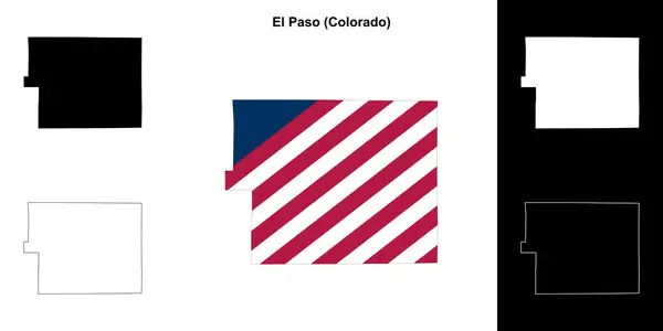 stock vector El Paso County (Colorado) outline map set