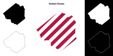 Goliad County (Texas) outline map set clipart