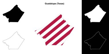 Guadalupe İlçesi (Texas) ana hat haritası seti