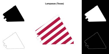 Lampasas İlçesi (Texas) ana hat haritası seti