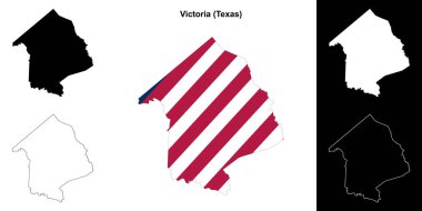 Victoria County (Texas) outline map set clipart