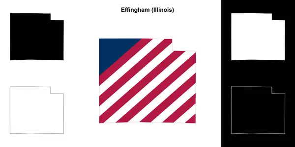 stock vector Effingham County (Illinois) outline map set
