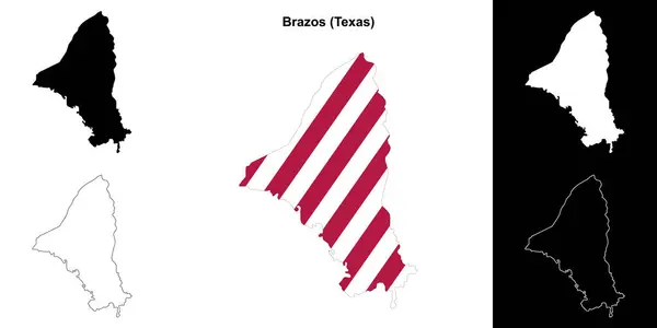 stock vector Brazos County (Texas) outline map set