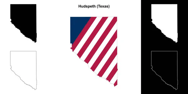 stock vector Hudspeth County (Texas) outline map set