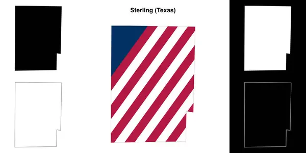 stock vector Sterling County (Texas) outline map set