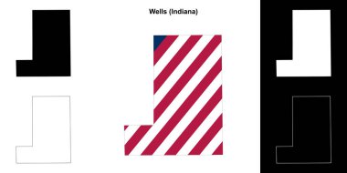 Wells County (Indiana) ana hat haritası seti