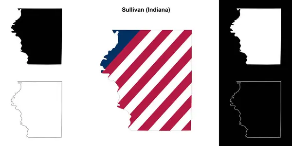 stock vector Sullivan County (Indiana) outline map set