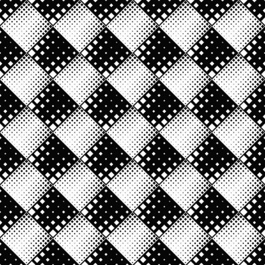 Geometrik soyut, dikdörtgen desensiz arkaplan - karelerden siyah ve beyaz vektör çizimi