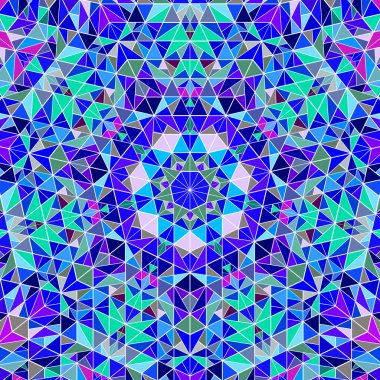 Renkli dinamik dairesel döşeme mozaik arkaplan tasarımı - üçgen karolardan hipnotik soyut saykodelik vektör çizimi