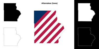 Allamakee İlçesi (Iowa) ana hat haritası seti