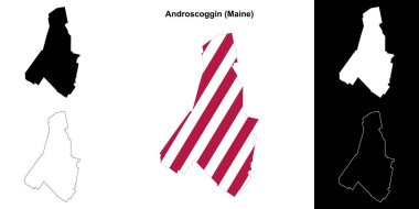 Androscoggin İlçesi (Maine) ana hat haritası seti