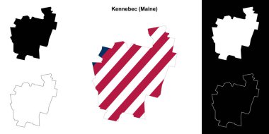 Kennebec İlçesi (Maine) ana hat haritası seti