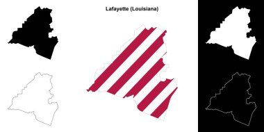 Lafayette Parish (Louisiana) ana hat haritası seti