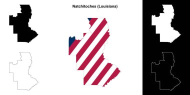 Natchitoches Parish (Louisiana) ana hat haritası seti
