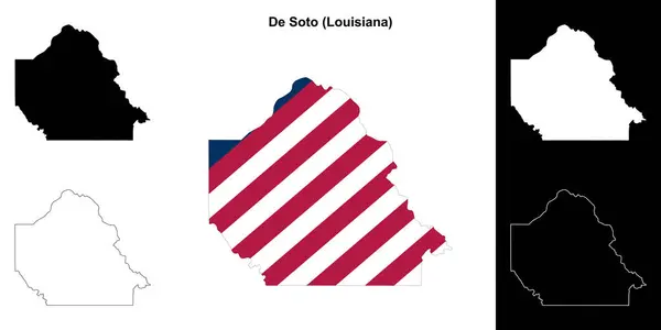 stock vector De Soto Parish (Louisiana) outline map set