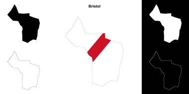 Bristol blank outline map set clipart