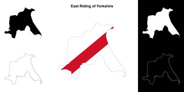 Yorkshire 'ın Doğu Biniciliği boş ana hat haritası seti
