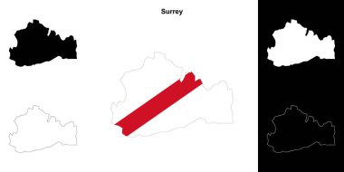 Surrey boş çizgi haritası ayarlandı