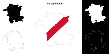 Worcestershire boş ana hat haritası seti