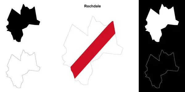 Stock vector Rochdale blank outline map set