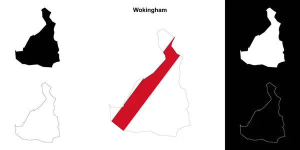 stock vector Wokingham blank outline map set