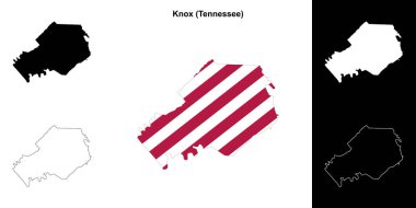 Knox County (Tennessee) outline map set clipart